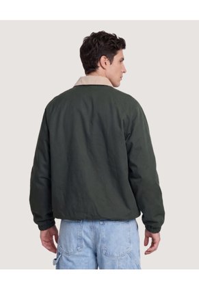 Chaqueta Harrington Bicolor Para Hombre Verde Ostu