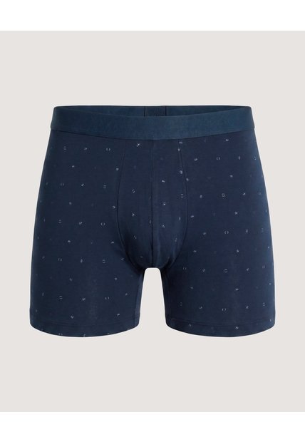 Boxer Medio Estampado  Para Hombre Azul Ostu