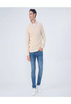 Jean Para Hombre Skinny Color Azul Medio Marca Ostu #60160415