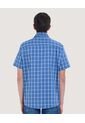 Camisa Para Hombre Manga Corta Con Bolsillo Cuello Casual M Color Azul Marca Ostu #60010799 de Ostu