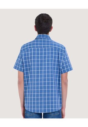 Camisa Para Hombre Manga Corta Con Bolsillo Cuello Casual M Color Azul Marca Ostu #60010799