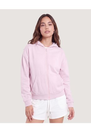 Hoodie Unicolor Para Mujer Lila Ostu