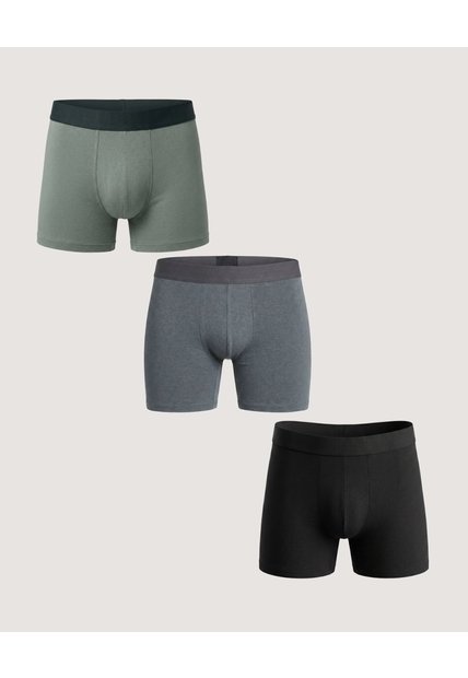 Pack X3 Boxer Medio Básico  Para Hombre Negro Ostu