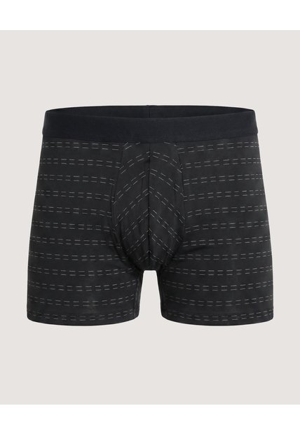 Bóxer Medio Rayas Minimalistas  Para Hombre Negro Ostu