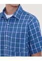 Camisa Para Hombre Manga Corta Con Bolsillo Cuello Casual M Color Azul Marca Ostu #60010799 de Ostu