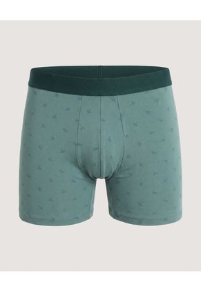Bóxer Medio Estampado De Golondrinas Para Hombre Verde Ostu