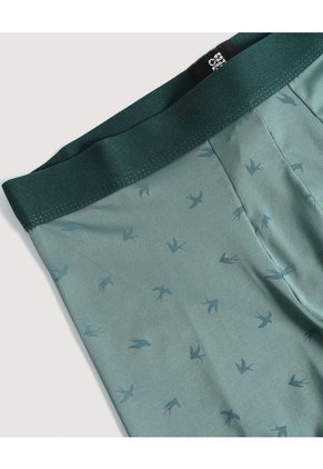 Bóxer Medio Estampado De Golondrinas Para Hombre Verde Ostu