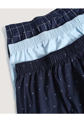 Pack Boxer Amplio Geométrico Y Cuadros Para Hombre Negro Ostu