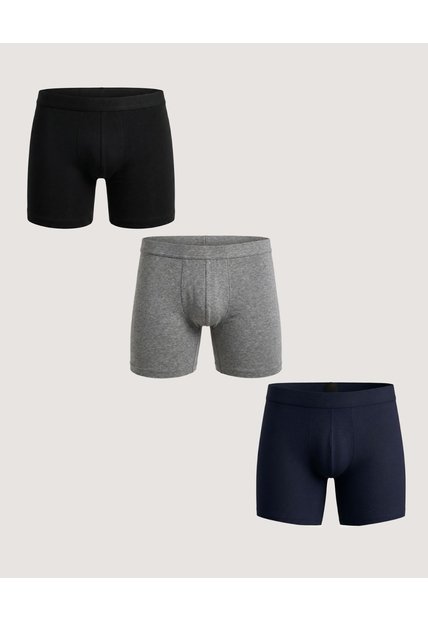 Boxer Medio Pack X3 Básico  Para Hombre Negro Ostu