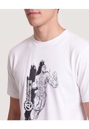 Camiseta Avengers Power Para Hombre Crema Ostu