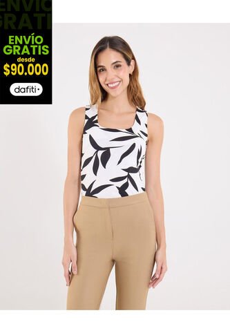 Top Para Mujer Hombro Ancho Color Negro Marca Ostu #40220457 Ostu