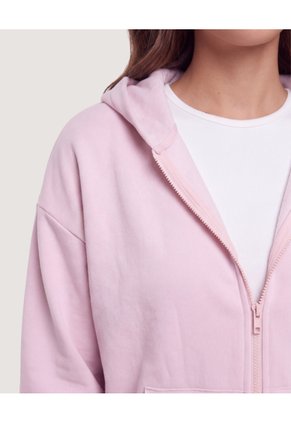 Hoodie Unicolor Para Mujer Lila Ostu