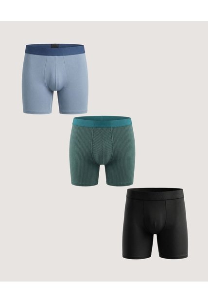 Boxer Medio Mix Estampado Pack X3  Para Hombre Negro Ostu