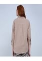 Camisa Para Mujer Manga 3/4 Color Beige Marca Ostu #40010254 de Ostu