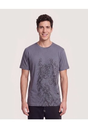 Camiseta Avengers Sketch  Para Hombre Gris Ostu