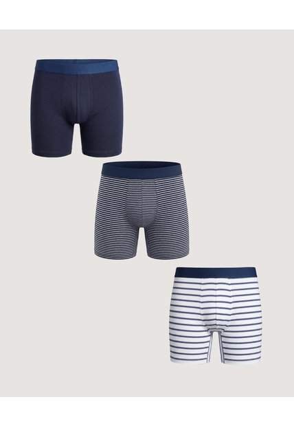 Pack X3 Boxer Medio Con Estampados  Para Hombre Negro Ostu