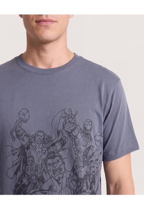 Camiseta Avengers Sketch  Para Hombre Gris Ostu