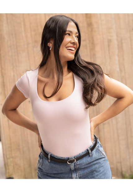 Body Escote Semicuadrado  Para Mujer Lila Ostu