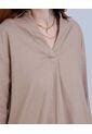 Camisa Para Mujer Manga 3/4 Color Beige Marca Ostu #40010254 de Ostu