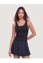 Top Largo Doble Vestibilidad  Para Mujer Negro Ostu de Ostu
