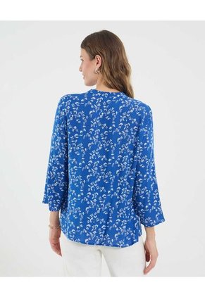 Blusa Para Mujer Manga 3/4 Color Azul Marca Ostu #40121178