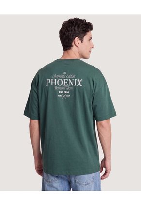 Camiseta Phoenix Relaxed Para Hombre Verde Ostu