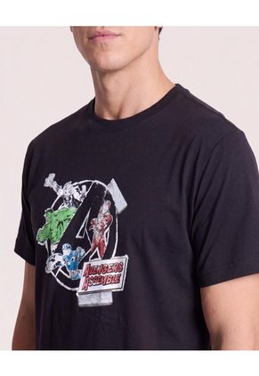 Camiseta Avengers Assemble  Para Hombre Negro Ostu