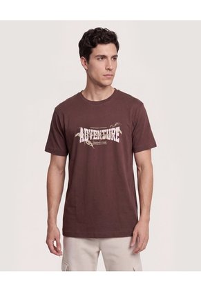 Camiseta Adventure Spirit  Para Hombre Café Ostu