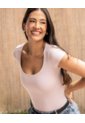 Body Escote Semicuadrado  Para Mujer Lila Ostu de Ostu