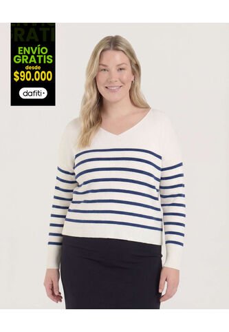 Saco Para Mujer Cuello V Color Azul  Marca Ostu #40330078 Ostu