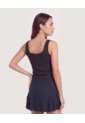 Top Largo Doble Vestibilidad  Para Mujer Negro Ostu de Ostu