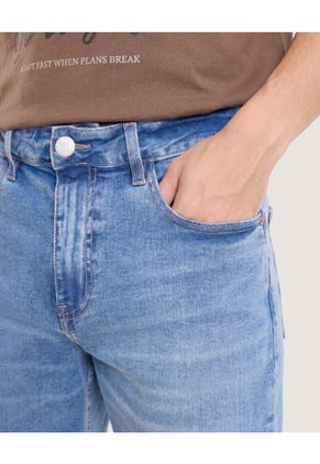 Bermuda Slim Dirty Denim  Para Hombre Azul Ostu