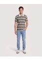 Polo Cuello Tejido A Rayas  Para Hombre Verde Ostu de Ostu