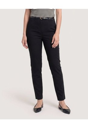 Pantalon Basico Tipo Chino Para Mujer Negro Ostu