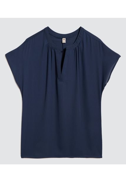 Blusa Para Mujer Manga Corta Color Azul  Marca Ostu #40121053