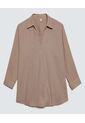 Camisa Para Mujer Manga 3/4 Color Beige Marca Ostu #40010254 de Ostu