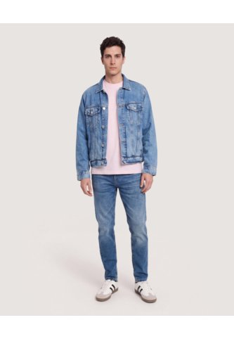 Jean Carrot Dirty  Para Hombre Azul Ostu Ostu