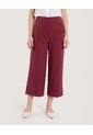 Pantalón Fluido Tiro Alto  Para Mujer Vino Ostu de Ostu