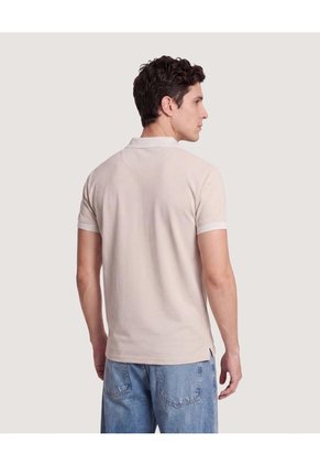 Polo Básica Cuello Tejido  Para Hombre Avena Ostu