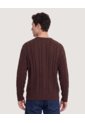 Buzo Tejido Trenzado  Para Hombre Café Ostu de Ostu