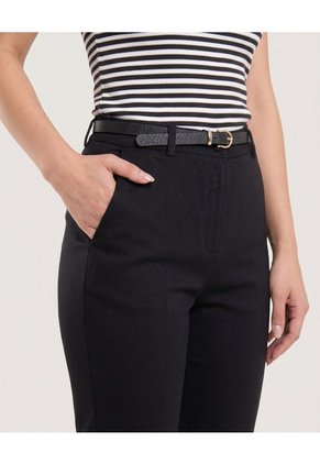 Pantalon Basico Tipo Chino Para Mujer Negro Ostu