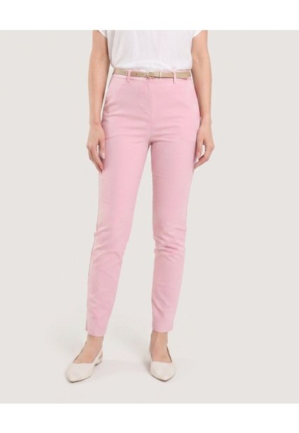 Pantalon Basico Tipo Chino  Para Mujer Rosado Ostu