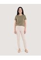 Pantalon Basico Tipo Chino  Para Mujer Beige Ostu de Ostu