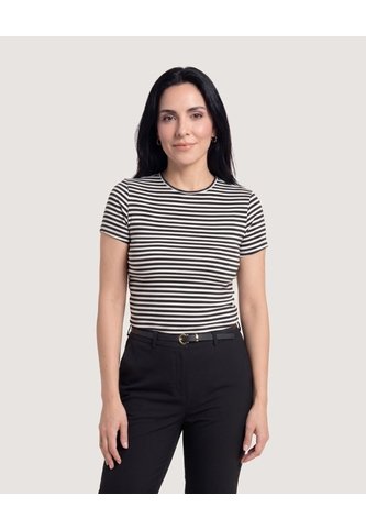 Camiseta Crop Básica  Para Mujer Negro Ostu Ostu