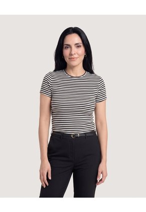 Camiseta Crop Básica Para Mujer Negro Ostu
