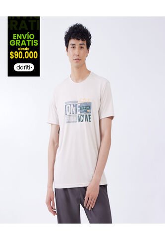 Camiseta Para Hombre Manga Corta Color Amarillo  Marca Ostu #60090975 Ostu