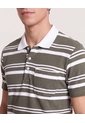 Polo Cuello Tejido A Rayas  Para Hombre Verde Ostu de Ostu