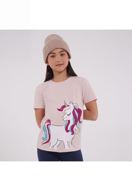 Camiseta Para Niña Manga Corta Color Rosa Marca Ostu #90090146