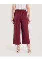 Pantalón Fluido Tiro Alto  Para Mujer Vino Ostu de Ostu
