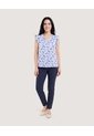 Pantalon Basico Tipo Chino  Para Mujer Azul Ostu de Ostu